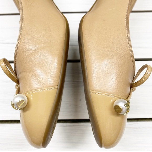 Michael Kors Quilted Nude Beige Patent Leather Ballet Chunky Heel 10 - Picture 10 of 12